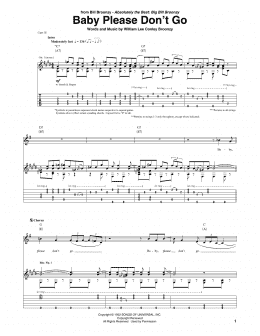 page one of Baby Please Don't Go (Guitar Tab)