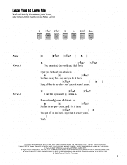 page one of Lose You To Love Me (Guitar Chords/Lyrics)