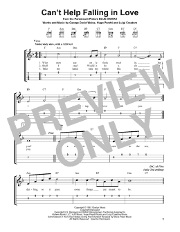 page one of Can't Help Falling In Love (Easy Ukulele Tab)
