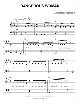 page one of Dangerous Woman (Easy Piano)