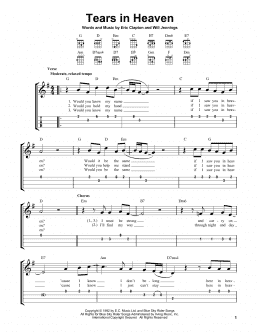 page one of Tears In Heaven (Easy Ukulele Tab)