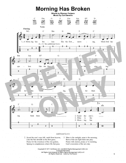 page one of Morning Has Broken (Easy Ukulele Tab)