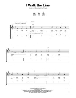 page one of I Walk The Line (Easy Ukulele Tab)