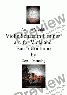 page one of VIVALDI, A.Violin Sonata IX transcribed for Viola & Harpsichord four movements complete
