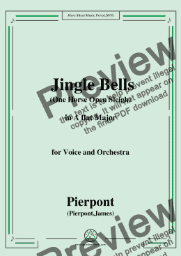 page one of Pierpont-Jingle Bells(The One Horse Open Sleigh),in A flat Major,for Voice&Orchestra