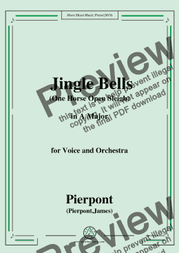 page one of Pierpont-Jingle Bells(The One Horse Open Sleigh),in A Major,for Voice&Orchestra