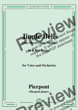 page one of Pierpont-Jingle Bells(The One Horse Open Sleigh),in B flat Major,for Voice&Orchestra