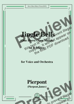 page one of Pierpont-Jingle Bells(The One Horse Open Sleigh),in B Major,for Voice&Orchestra