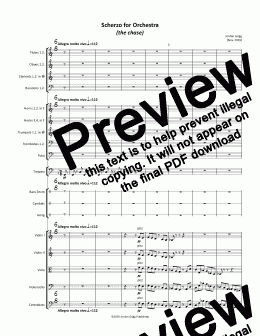 page one of Scherzo for Orchestra (the chase) - Score and parts