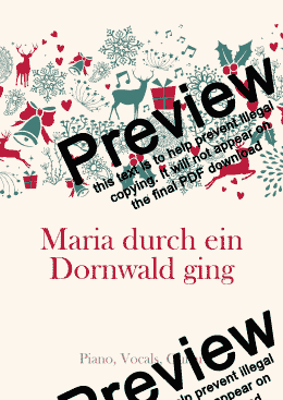 page one of Maria durch ein Dornwald ging