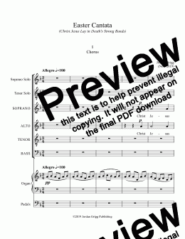 page one of Easter Cantata (Christ Jesus Lay in Death's Strong Bands) - Score and parts