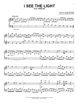 page one of I See The Light (from Tangled) (Piano Solo)