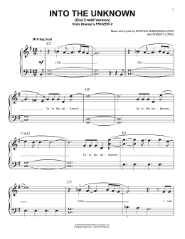 page one of Into The Unknown (from Disney's Frozen 2) (Easy Piano)