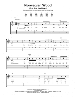 page one of Norwegian Wood (This Bird Has Flown) (Easy Ukulele Tab)