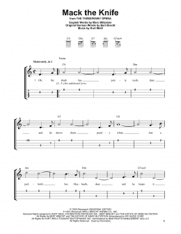 page one of Mack The Knife (Easy Ukulele Tab)