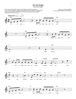 page one of City Of Stars (from La La Land) (Easy Lead Sheet / Fake Book)