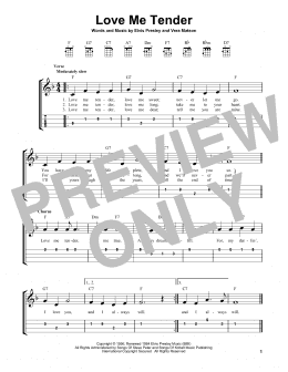 page one of Love Me Tender (Easy Ukulele Tab)