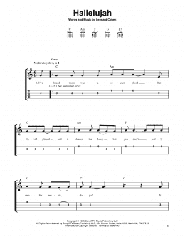 page one of Hallelujah (Easy Ukulele Tab)