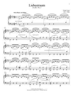 page one of Liebestraum No. 3 (Dream Of Love) (Educational Piano)