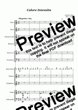 page one of Calore Intensita - Score and parts