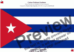 page one of Cuban National Anthem for String Orchestra (+opt. Percussion)  World National Anthem Series