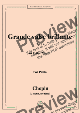 page one of Chopin-Grande valse brillante,Op.18,in E flat Major,for Piano