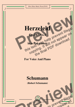 page one of Schumann-Herzeleid,Op.107 No.1,in a flat minor,for Voice&Piano