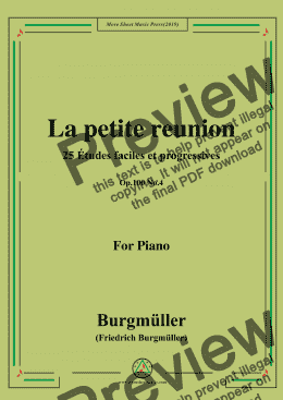 page one of Burgmüller-25 Études faciles et progressives, Op.100 No.4,La petite reunion