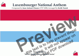 page one of Luxemburgish National Anthem for String  Orchestra (MFAO World National Anthem Series)