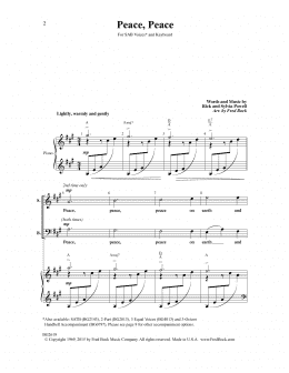 page one of Peace, Peace (arr. Fred Bock) (SAB Choir)