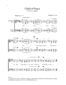 page one of Child Of Peace (SATB Choir)