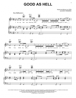 page one of Good As Hell (Piano, Vocal & Guitar Chords (Right-Hand Melody))