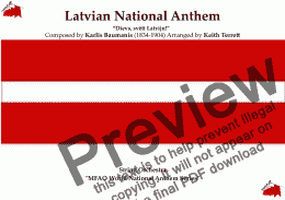 page one of Latvian Nation Anthem “Dievs, svētī Latviju!” for String Orchestra (World National Anthem Series)