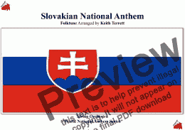 page one of Slovakian National Anthem ''Nad Tatrou sa blýska''for String Orchestra (World National Anthem Series)