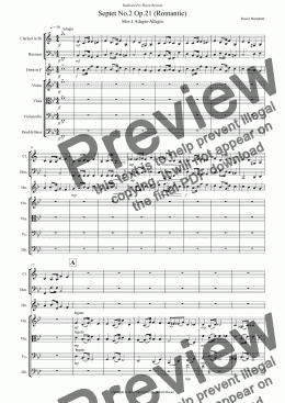 page one of Septet No.2 Op.21 (Romantic) for Wind and Strings