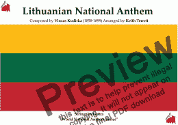 page one of Lithuanian National Anthem for String Orchestra (World National Anthem Series)