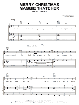 page one of Merry Christmas Maggie Thatcher (Piano, Vocal & Guitar Chords (Right-Hand Melody))