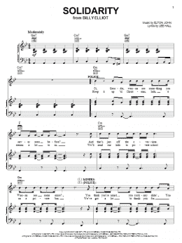 page one of Solidarity (Piano, Vocal & Guitar Chords (Right-Hand Melody))