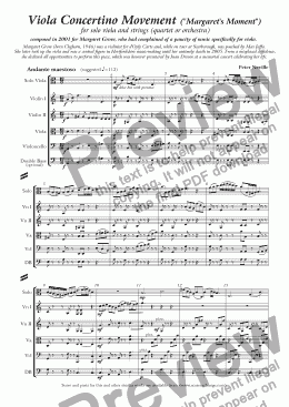 page one of ’Margaret’s Moment’ Viola concertino movement