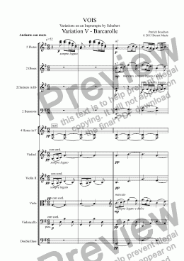 page one of VOIS - Variations on an Impromptu by Schubert - Variation V - Barcarolle