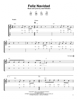 page one of Feliz Navidad (Easy Ukulele Tab)