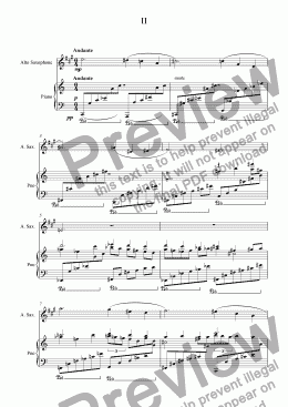 page one of Sonata for Saxophone and Piano (2nd movement)