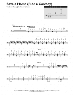 page one of Save A Horse (Ride A Cowboy) (Drum Chart)