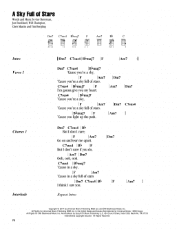 page one of A Sky Full Of Stars (Ukulele Chords/Lyrics)