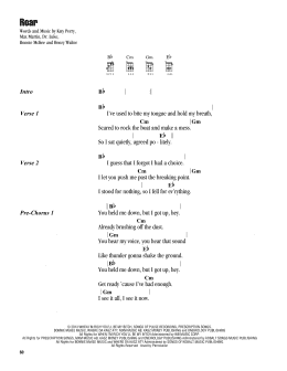 page one of Roar (Ukulele Chords/Lyrics)