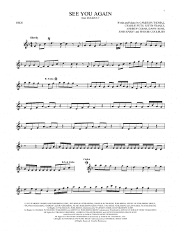 page one of See You Again (feat. Charlie Puth) (Oboe Solo)