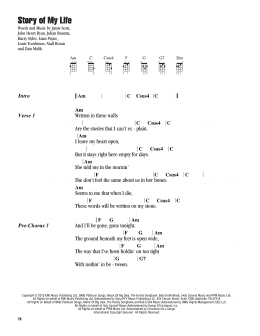 page one of Story Of My Life (Ukulele Chords/Lyrics)