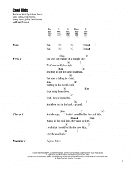 page one of Cool Kids (Ukulele Chords/Lyrics)