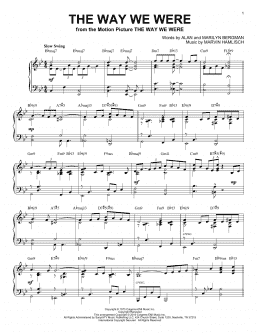 page one of The Way We Were [Jazz version] (Piano Solo)