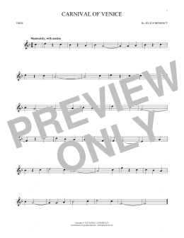 page one of Carnival Of Venice (Oboe Solo)